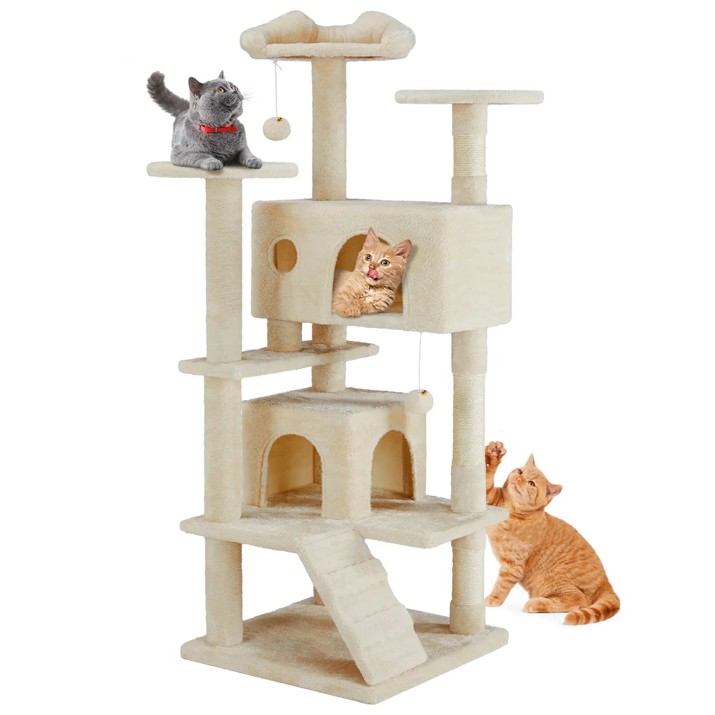【New Size】 Cat Climbing Shelf, Post Cascading Cat Climbing Shelf, Indoor Playhouse, Cozy Nest, Durable, Space-Saving Design, Gift for Pet Owners